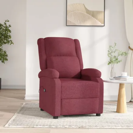 Fauteuil inclinable électrique Rouge bordeaux Tissu