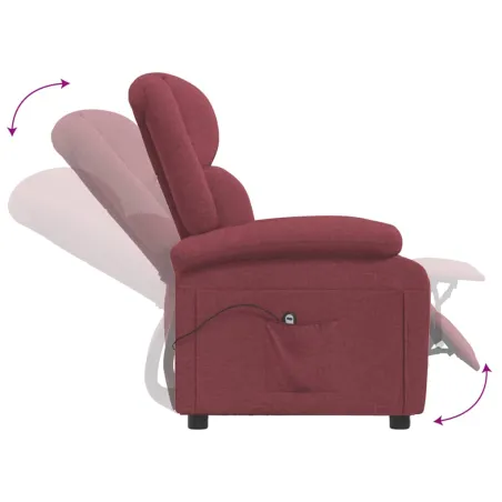 Fauteuil inclinable électrique Rouge bordeaux Tissu