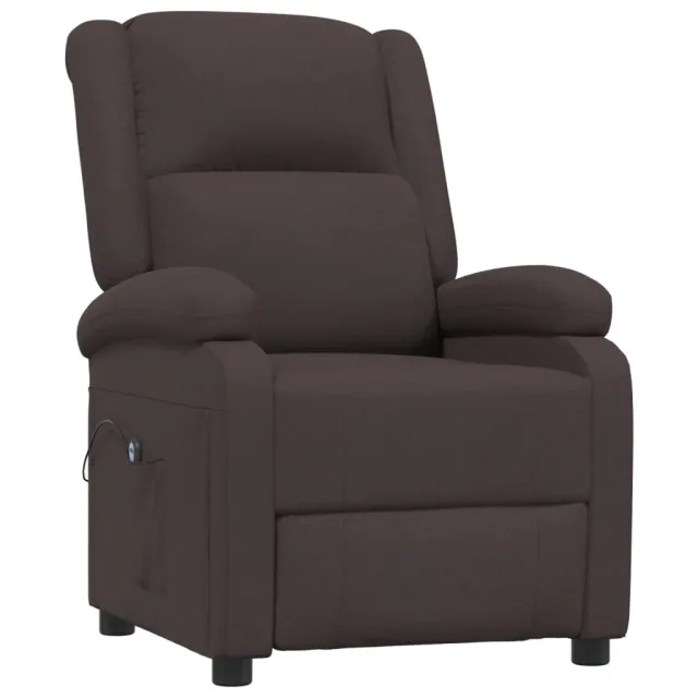Fauteuil inclinable électrique Marron foncé Tissu