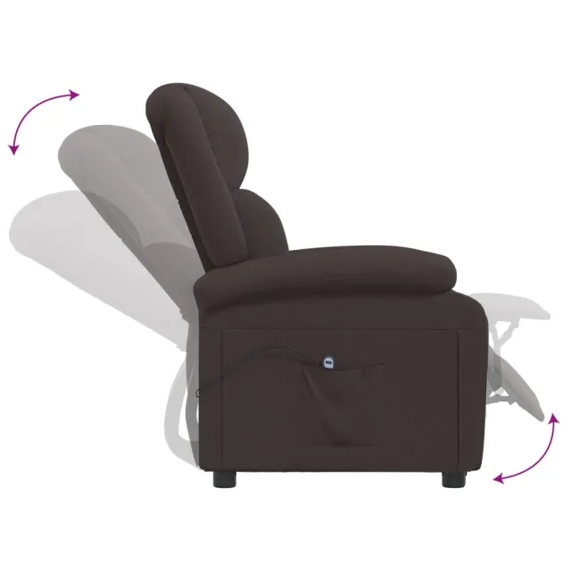 Fauteuil inclinable électrique Marron foncé Tissu