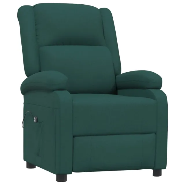 Fauteuil inclinable électrique Vert foncé Tissu