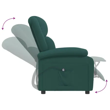 Fauteuil inclinable électrique Vert foncé Tissu
