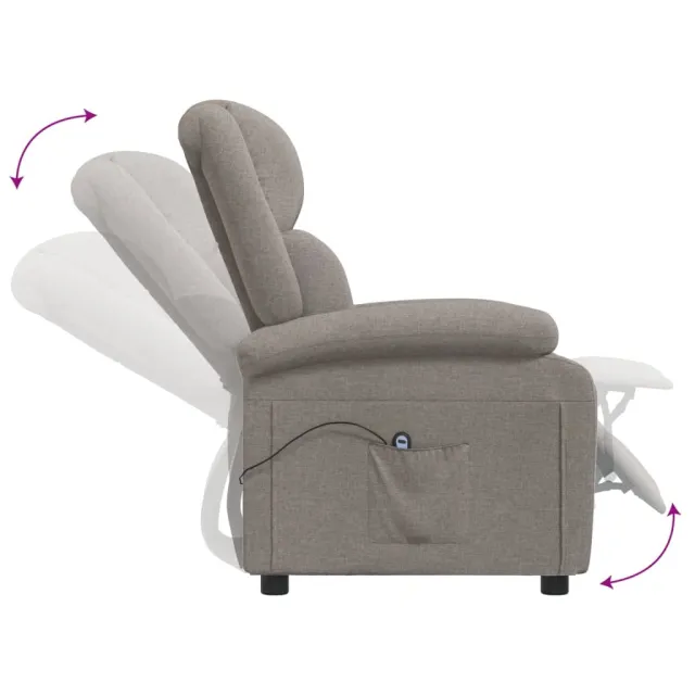Fauteuil inclinable électrique Taupe Tissu