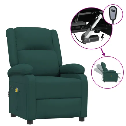 Fauteuil électrique de massage Vert foncé Tissu 2
