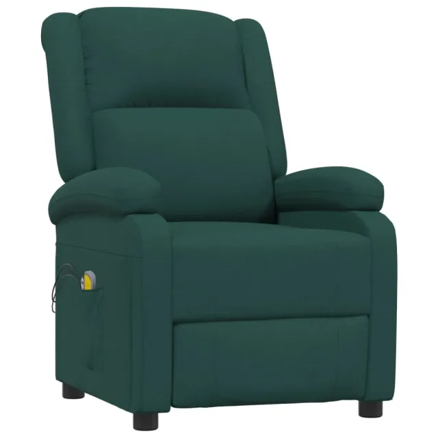 Fauteuil électrique de massage Vert foncé Tissu