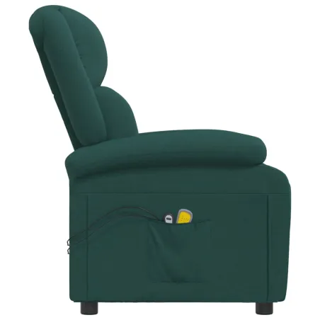 Fauteuil électrique de massage Vert foncé Tissu