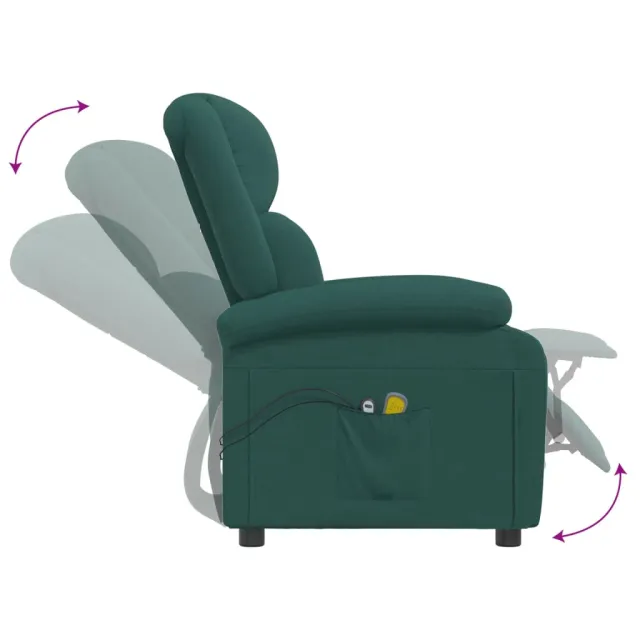 Fauteuil électrique de massage Vert foncé Tissu