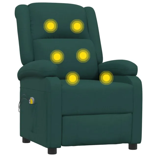 Fauteuil électrique de massage Vert foncé Tissu