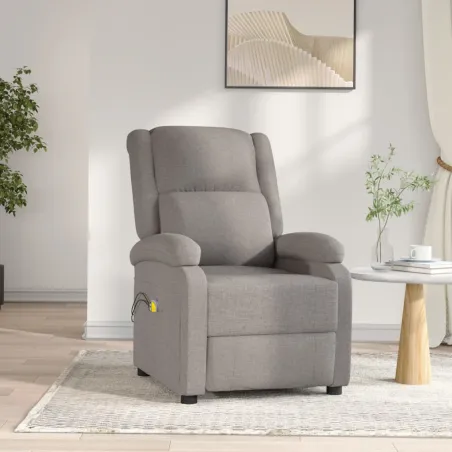 Fauteuil électrique de massage Taupe Tissu