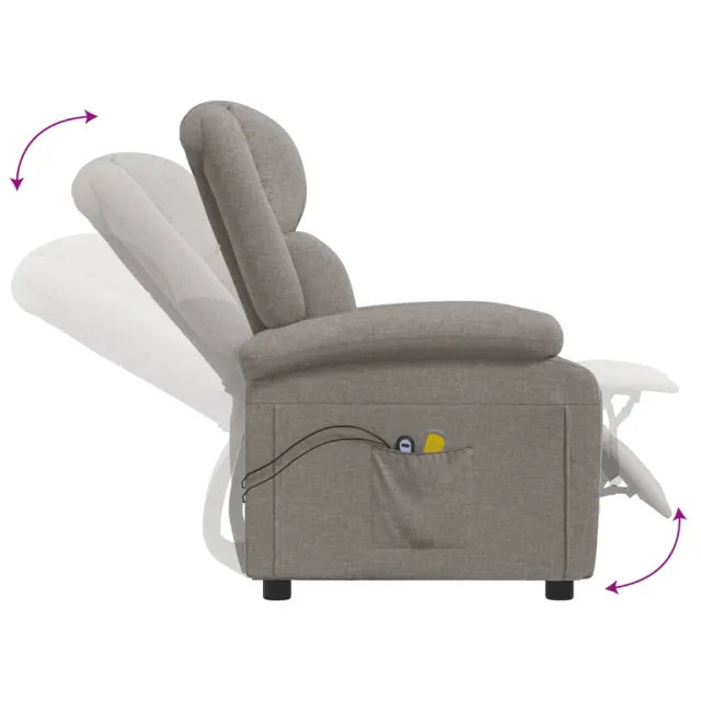 Fauteuil électrique de massage Taupe Tissu