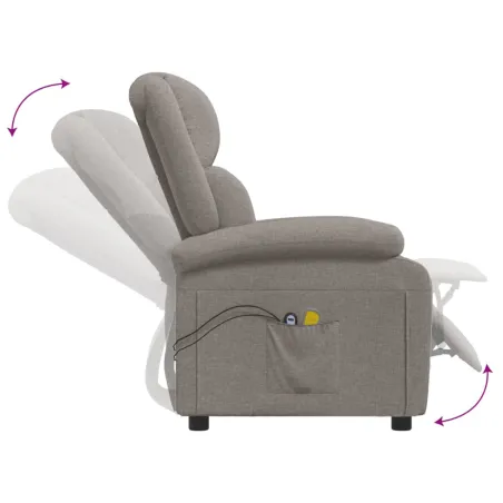 Fauteuil électrique de massage Taupe Tissu