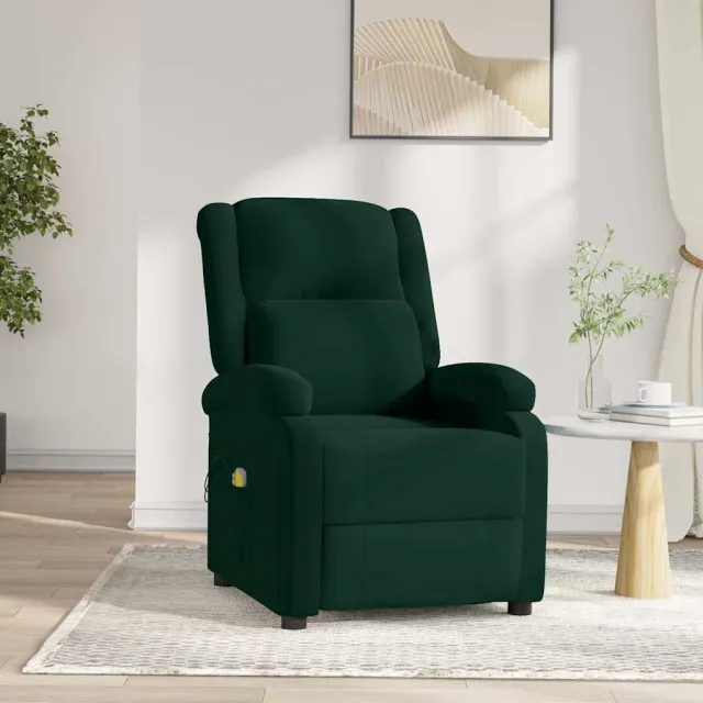 Fauteuil électrique de massage Vert foncé velours