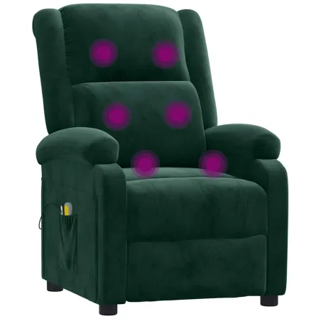 Fauteuil électrique de massage Vert foncé velours