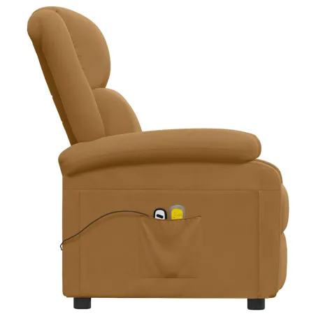 Fauteuil électrique de massage Marron Velours