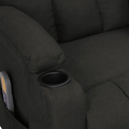 Fauteuil électrique de massage Noir Tissu