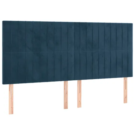 Tête de lit Bleu foncé 160 x 5 x 118/128 cm Velours 2
