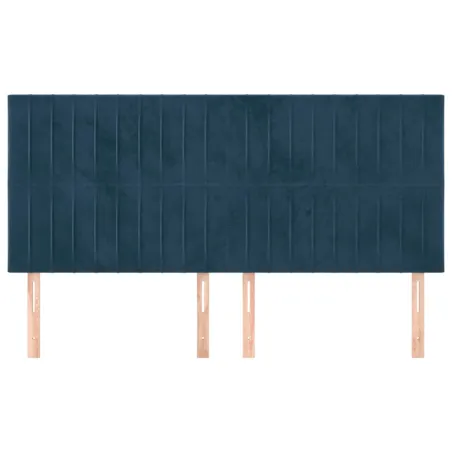 Tête de lit Bleu foncé 160 x 5 x 118/128 cm Velours