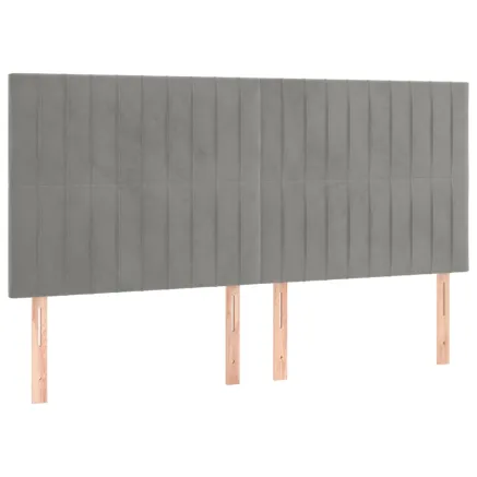 Tête de lit Gris clair 180x5x118/128 cm Velours 2