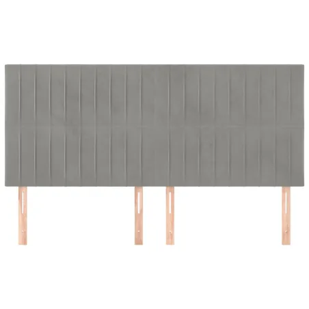 Tête de lit Gris clair 180x5x118/128 cm Velours