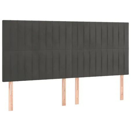 Tête de lit Gris foncé 180 x 5 x 118/128 cm Velours