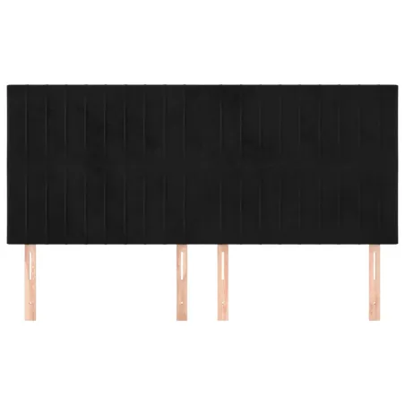 Tête de lit Noir 180x5x118/128 cm Velours