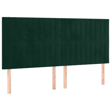 Tête de lit Vert foncé 180x5x118/128 cm Velours 2