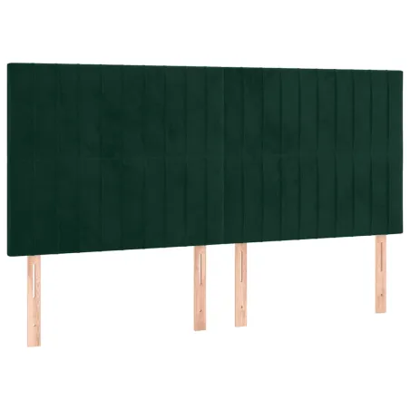 Tête de lit Vert foncé 180x5x118/128 cm Velours