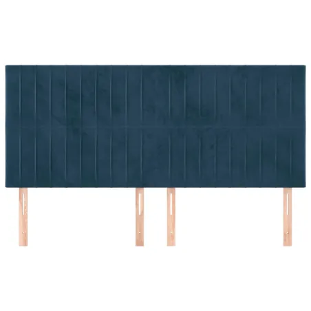 Tête de lit Bleu foncé 180 x 5 x 118/128 cm Velours