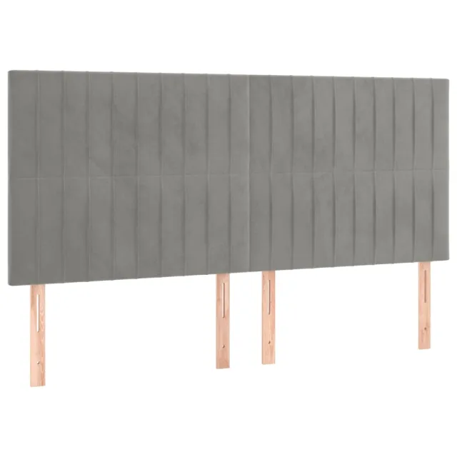 Tête de lit Gris clair 200x5x118/128 cm Velours