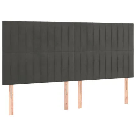 Tête de lit Gris foncé 200 x 5 x 118/128 cm Velours 2