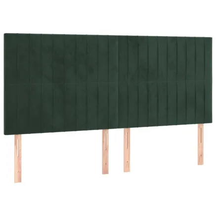 Tête de lit Vert foncé 200x5x118/128 cm Velours 2