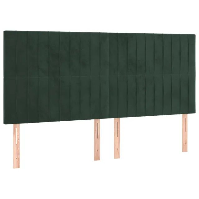 Tête de lit Vert foncé 200x5x118/128 cm Velours