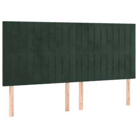 Tête de lit Vert foncé 200x5x118/128 cm Velours