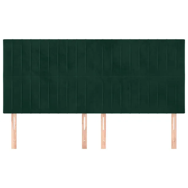 Tête de lit Vert foncé 200x5x118/128 cm Velours