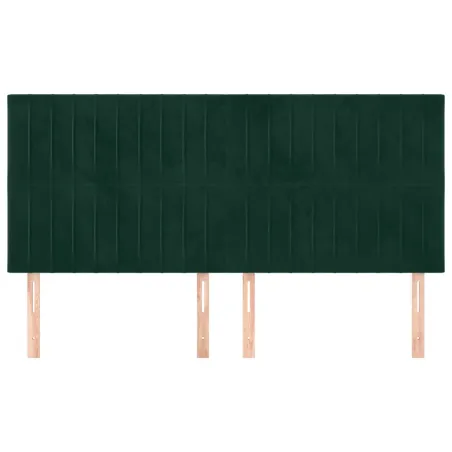 Tête de lit Vert foncé 200x5x118/128 cm Velours