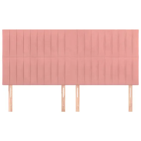 Tête de lit Rose 200x5x118/128 cm Velours