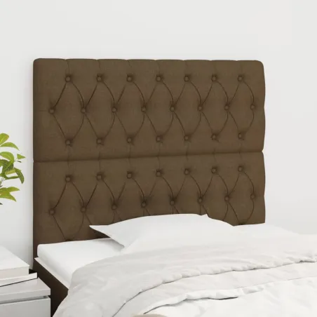Tête de lit marron foncé 90x7x118/128 cm Tissu
