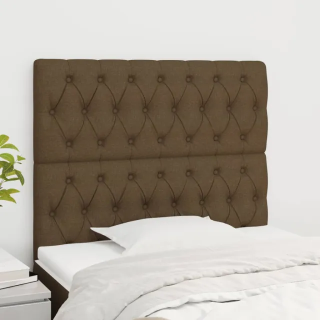 Tête de lit marron foncé 100 x 7 x 118/128 cm en tissu