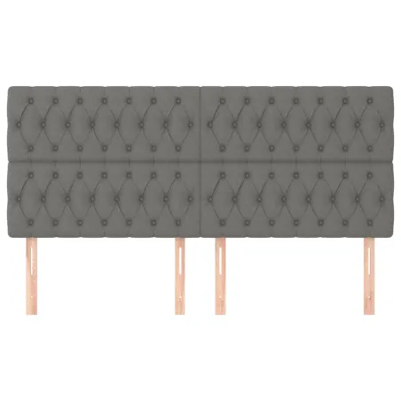 Tête de lit Gris foncé 180 x 7 x 118/128 cm Tissu
