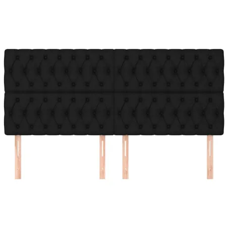 Tête de lit Noir 200x7x118/128 cm Tissu