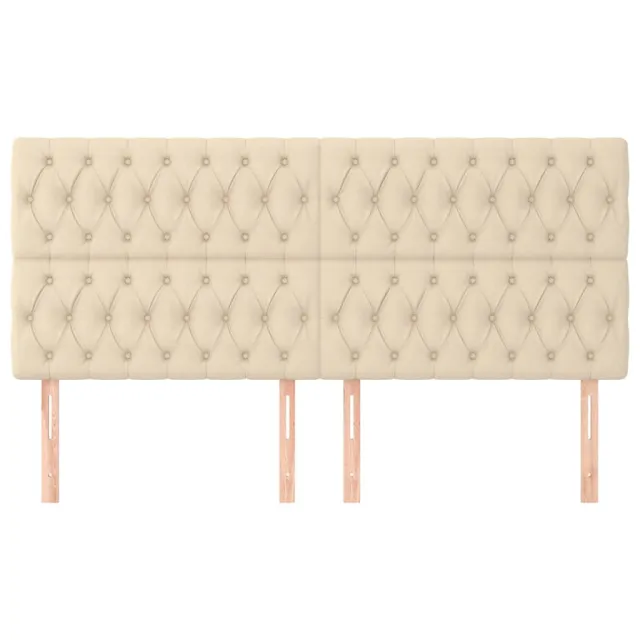 Tête de lit Crème 200x7x118/128 cm Tissu