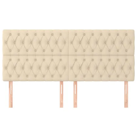 Tête de lit Crème 200x7x118/128 cm Tissu