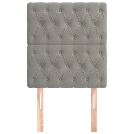 Tête de lit Gris clair 80x7x118/128 cm Velours
