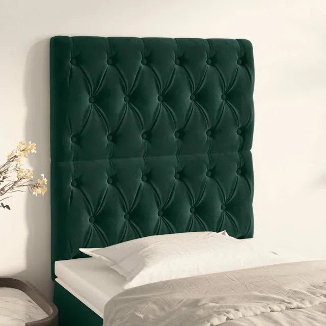 Tête de lit Vert foncé 80x7x118/128 cm Velours