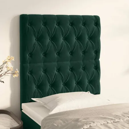 Tête de lit Vert foncé 80x7x118/128 cm Velours