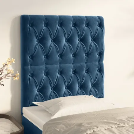 Tête de lit Bleu foncé 80x7x118/128 cm Velours