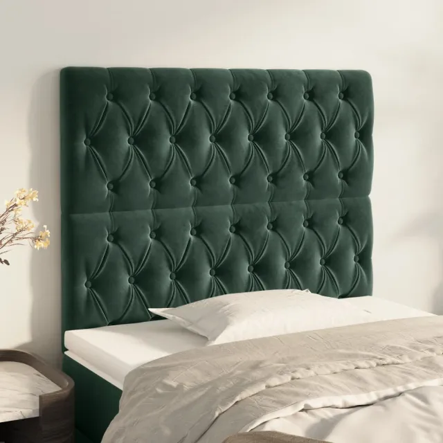 Tête de lit Vert foncé 100x7x118/128 cm Velours