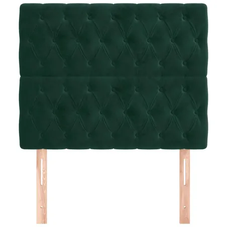 Tête de lit Vert foncé 100x7x118/128 cm Velours
