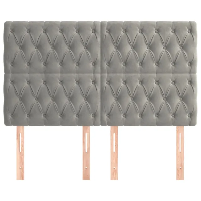 Tête de lit Gris clair 144 x 7 x 118/128 cm Velours