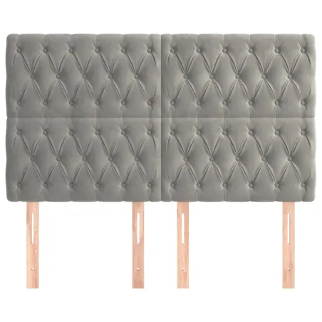 Tête de lit Gris clair 144 x 7 x 118/128 cm Velours